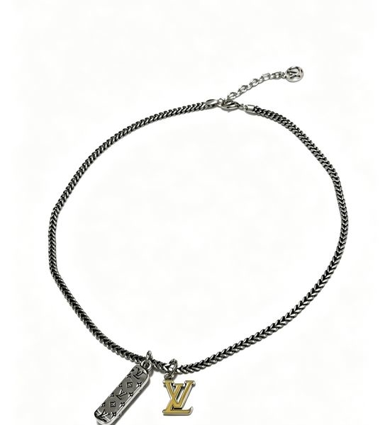 Louis Vuitton LV Vintage Style Silver Necklace
