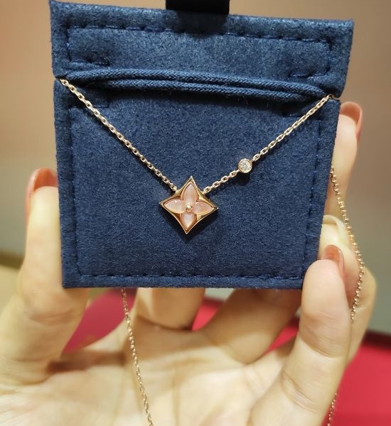 Louis Vuitton LV Monogram Pink Shell Necklace