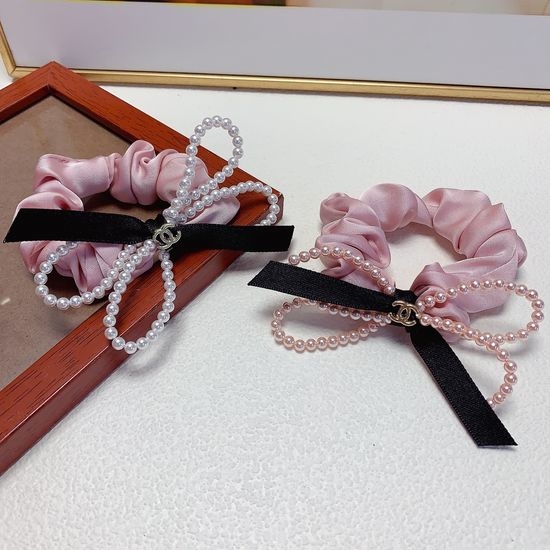 Chanel Pearl Bow Hair Tie Scrunchie