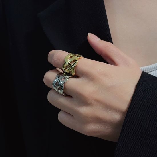 Chanel Vintage Woven Textured Finger Ring