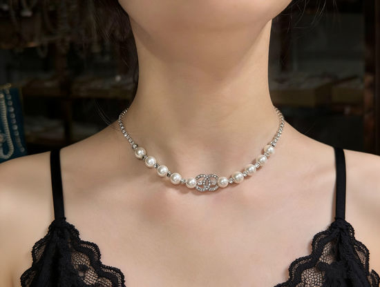 Chanel Classic Double C Logo Simple Daily Necklace