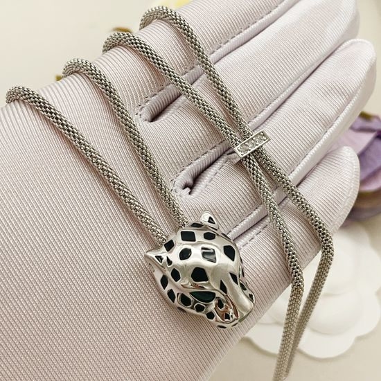 Cartier Silver Leopard Pendant Necklace