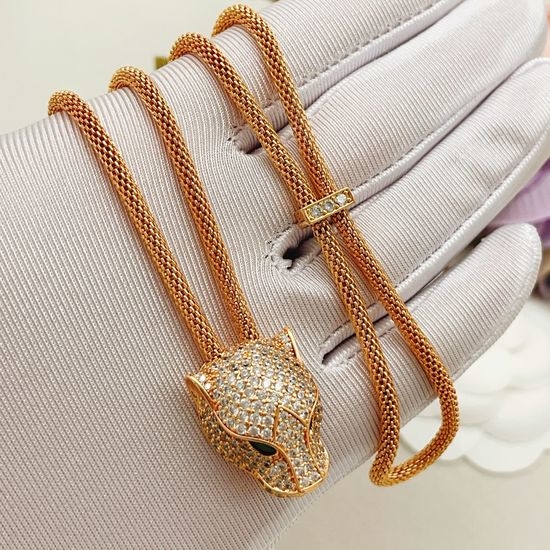 Cartier Rose Gold Diamond Leopard Necklace