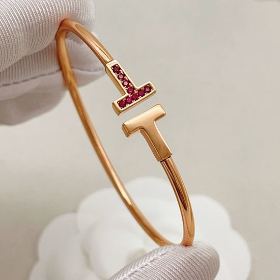 Tiffany & Co. Rose Gold Half Pink Diamond Bracelet