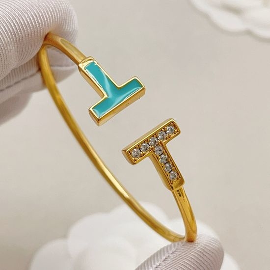 Tiffany & Co. Gold Half Blue Half Diamond Bracelet