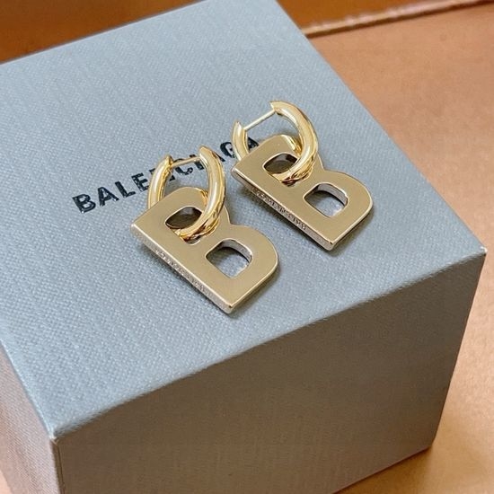 Balenciaga Minimalist Overlapping Hoop Shape Earrings