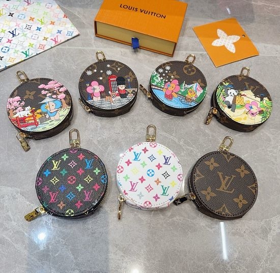 Louis Vuitton LV Monogram Print Coin Purse Keychain