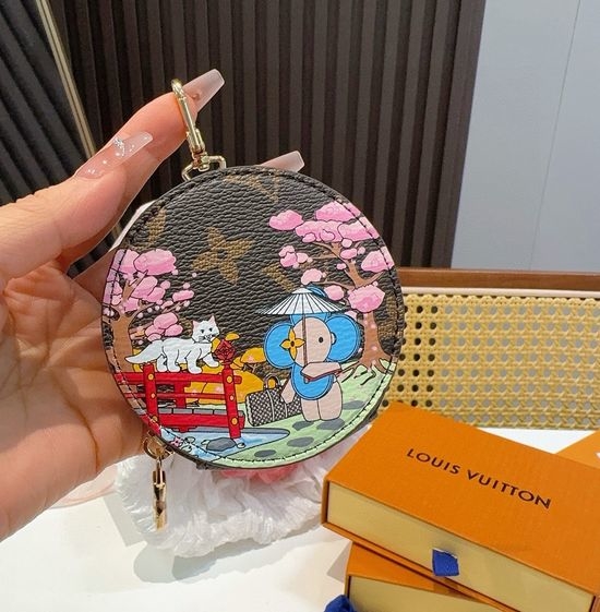 Louis Vuitton LV Monogram Print Coin Purse Keychain