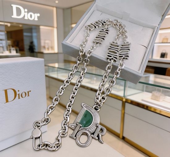 Christian Dior CD Vintage Silver Adjustable Chain Necklace