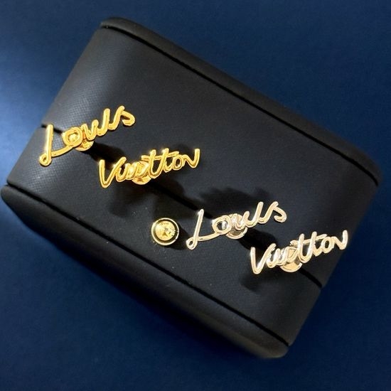 Louis Vuitton LV Hollow Letter Matching Stud Earrings