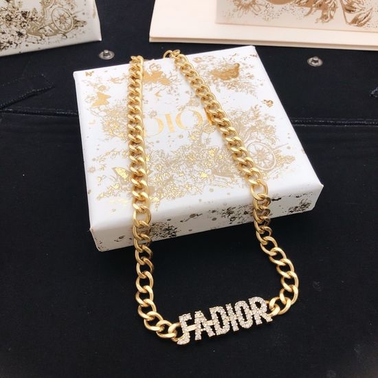 Christian Dior CD Letter Pendant Fashion Necklace