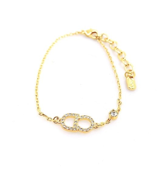 Christian Dior CD Minimalist Gold Letter Logo Bracelet