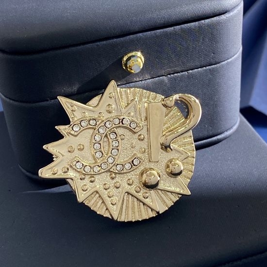 Chanel Rhinestone Starburst Circular Suit Brooch