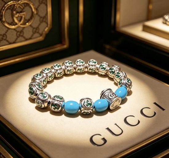 Gucci Natural Turquoise Beaded Bracelet