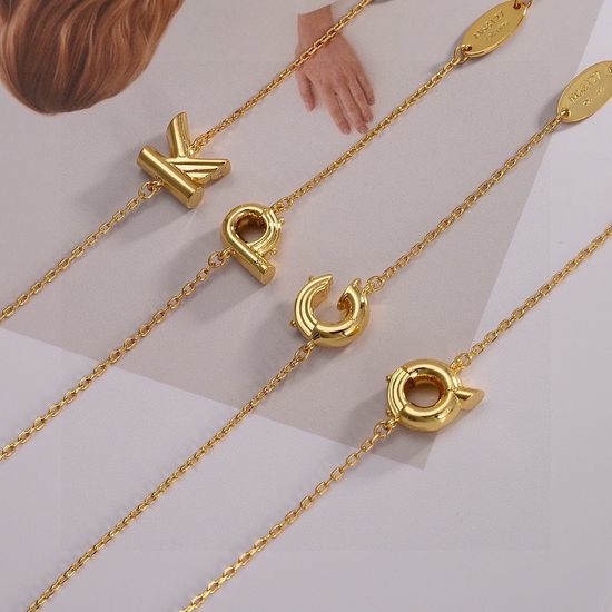 Louis Vuitton LV Letter Gold Plated Elegant Bracelet