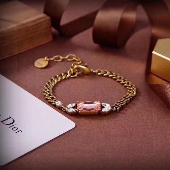 Christian Dior CD Premium Textured Classic Metal Bracelet