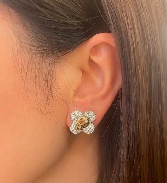 Louis Vuitton LV Sunflower Pattern Classic Stud Earrings
