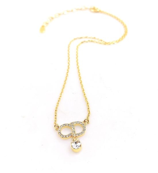 Christian Dior CD Gold Letter Pendant Necklace