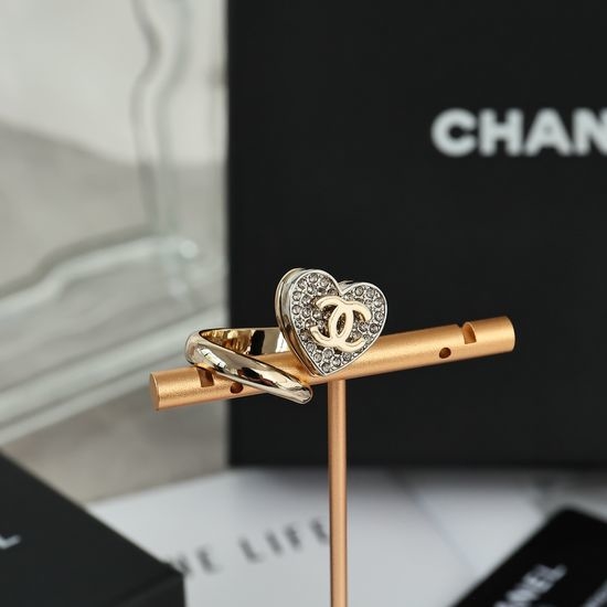 Chanel Heart Diamond Two Tone Ring