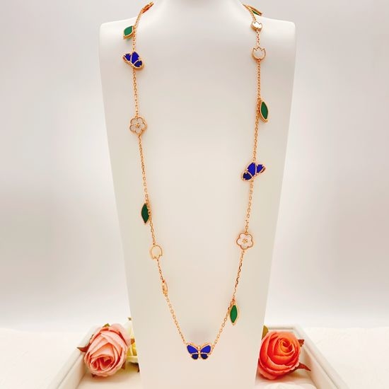Van Cleef & Arpels VCA Dainty Rose Gold Butterfly Necklace for Women