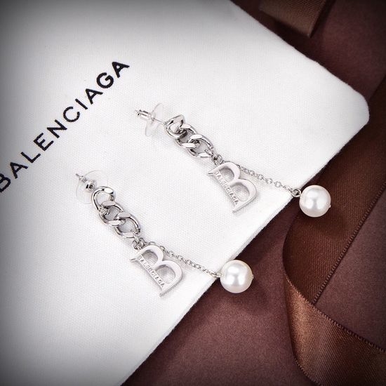 Balenciaga Square Crystal Stud Earrings 18k Gold Plated