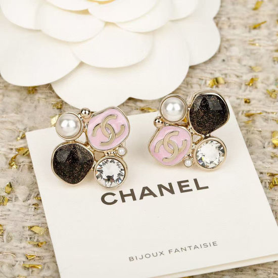 Chanel Light Gold Tone Drop Earrings Face Flattering Design