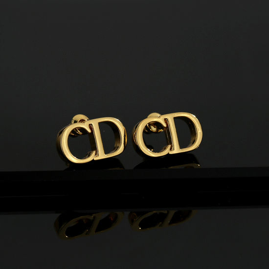Christian Dior CD Crystal Inlaid Classic Stud Earrings