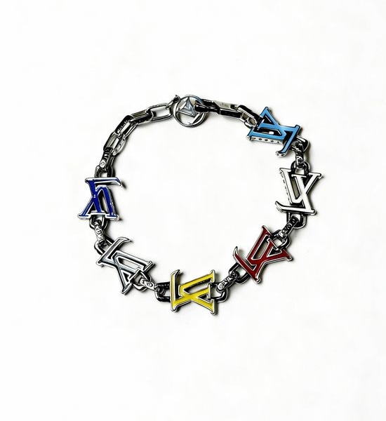 Louis Vuitton LV Vintage Retro Punk Silver Bracelet