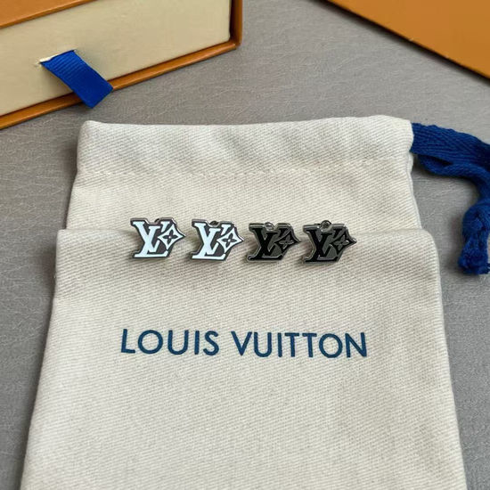 Louis Vuitton LV Polished Letter Logo Classic Stud Earrings