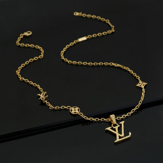 Louis Vuitton LV Bright Cut Simple Style Necklace