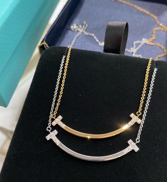 Tiffany & Co. Diamond-studded Smile Pendant Necklace