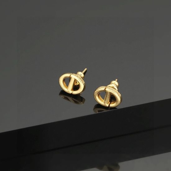 Christian Dior CD Simple Letter Design Sterling Silver Earrings