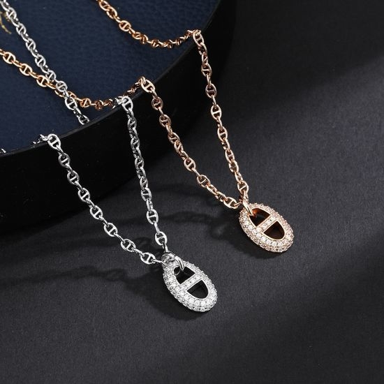 Hermes Classic Pig Nose Necklace Two Tones