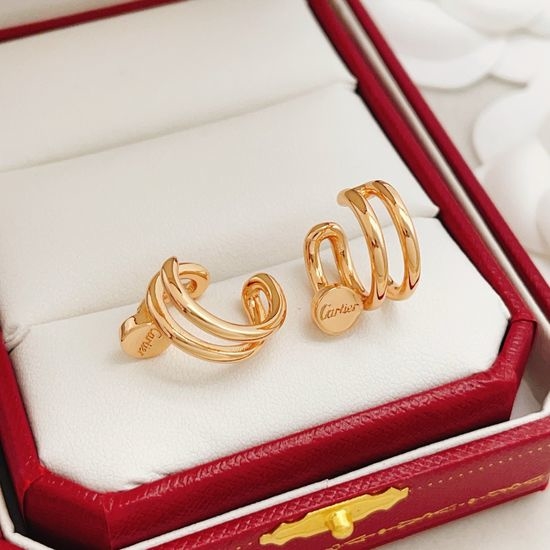 Cartier Rose Gold Nail Ear Clips