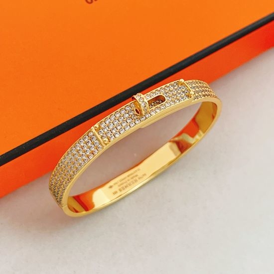 Hermes Pavé Diamond Bangle Bracelet