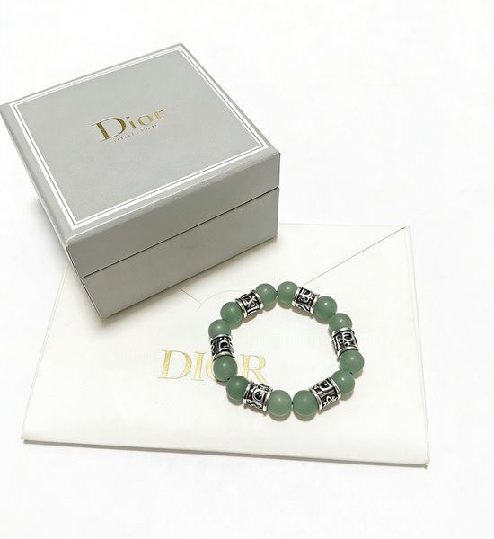 Christian Dior CD Vintage Agate Thai Silver Style Bracelet