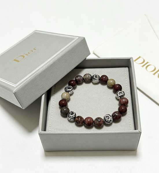 Christian Dior CD Vintage Agate Thai Silver Style Bracelet