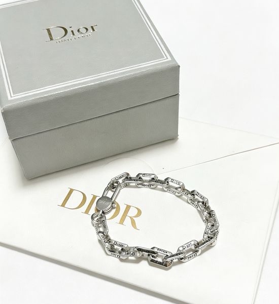 Christian Dior CD Vintage Retro Silver Bracelet