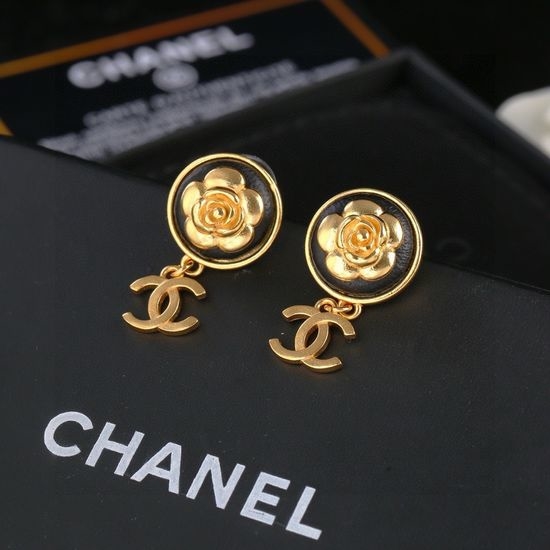 Chanel Elegant Camellia Design Earrings