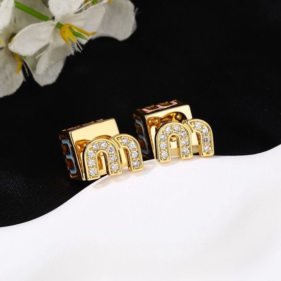 Miu Miu Unique Design Metal Stud Earrings