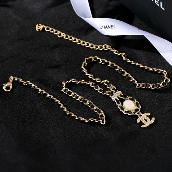 Chanel Leather Rope Simple Necklace