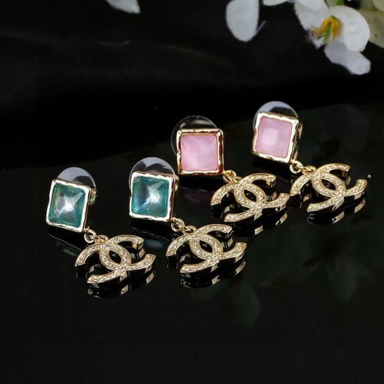 Chanel Colorful Diamond Decorative Earrings