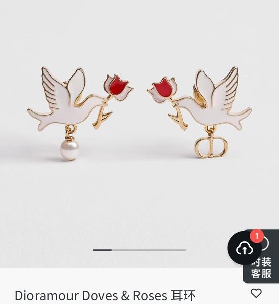 Christian Dior CD Metal Letter Earrings Premium Texture Jewelry