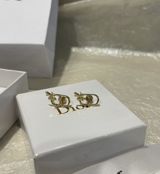 Christian Dior CD Classic Gold Bee Stud Earrings