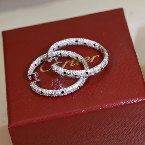 Cartier Sparkling Diamond Stud Luxury Earrings