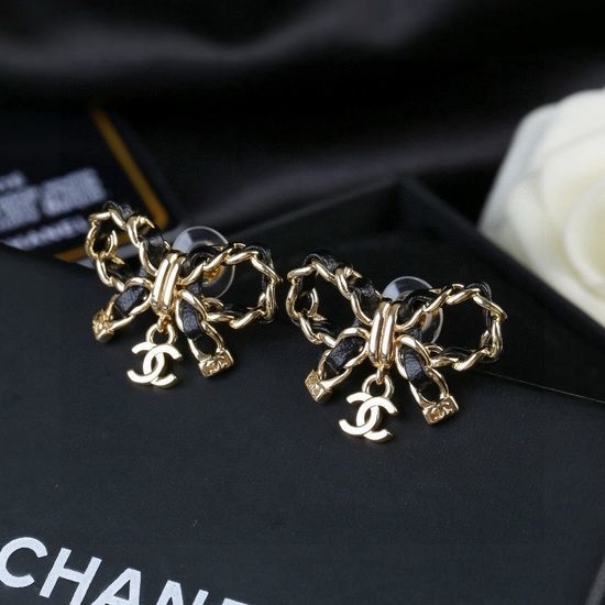 Chanel Bow Lambskin Dainty Stud Earrings