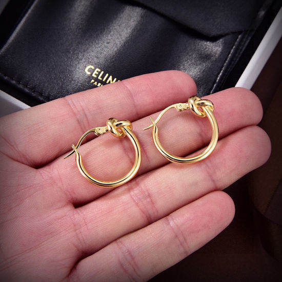 Celine Gold Knot Design Stud Earrings