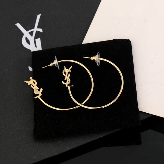 Yves Saint Laurent YSL Shiny Timeless Classic Luxury Stud Earrings