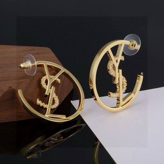 Yves Saint Laurent YSL Sparkling Hoop Classic Fashion Earrings