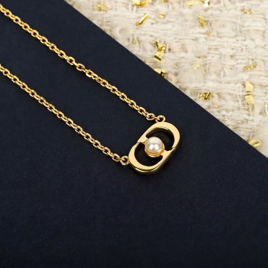 Christian Dior CD Delicate Crafted Pendant Necklace for Daily Use